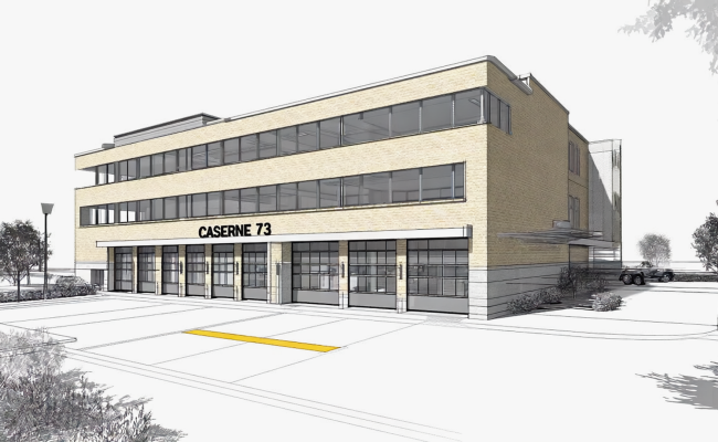 Photo : Aménagement d'entrée de la Caserne 73